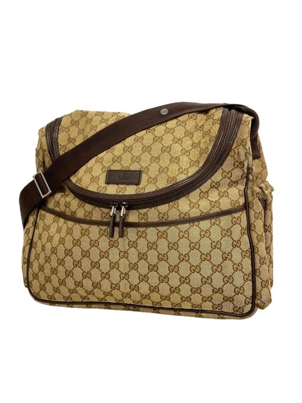 Gucci Shoulder Bag GG Canvas Beige Silver